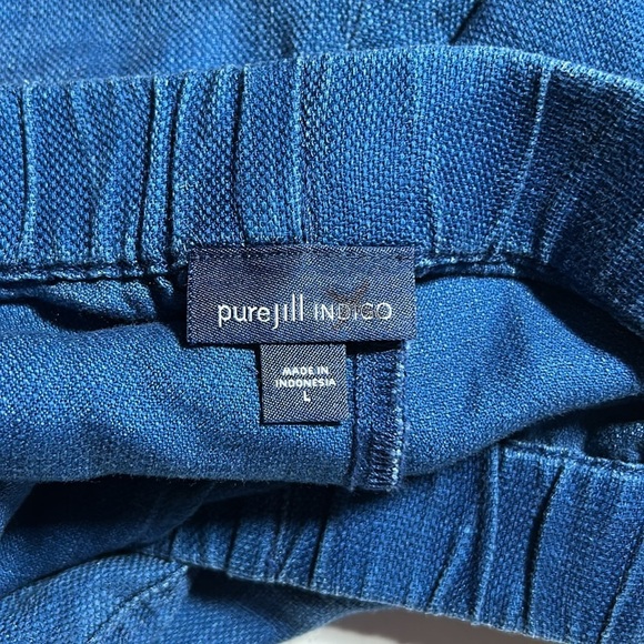 Pure Jill Indigo Blue High Waisted Oversized Skinny Pants Sz L C7 - Picture 3 of 4